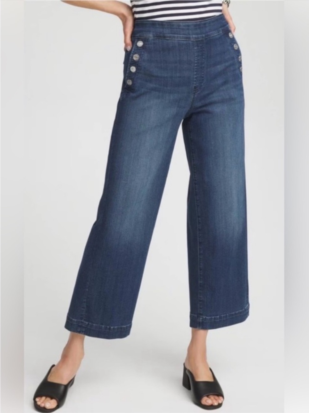 Chico’s Pull-On Wide Leg Cropped Jeans